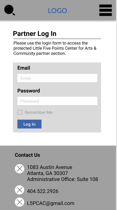 Lo-fi wireframe of the mobile